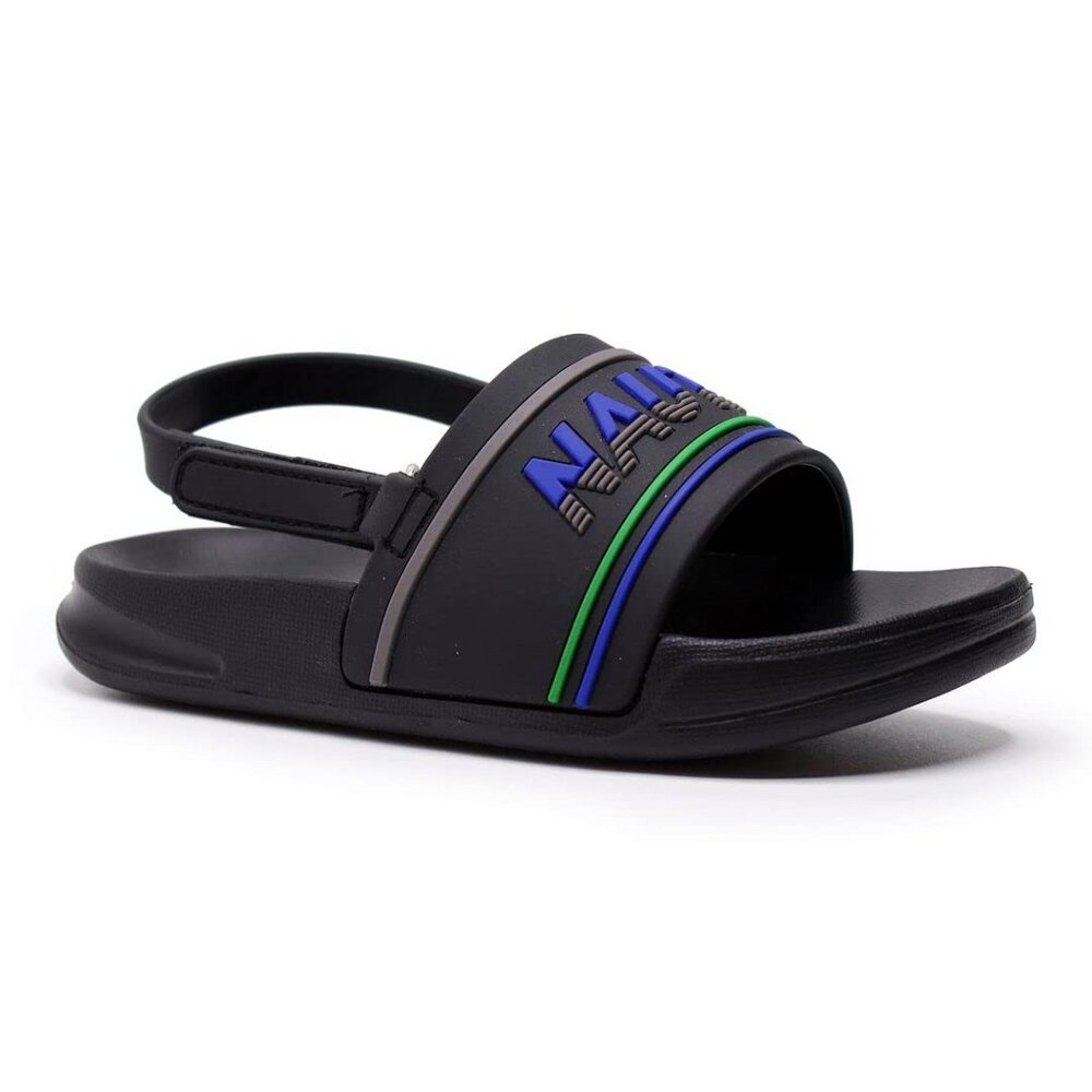 Nautica Boy's Black Slip-On Back Strap Casual Slide Sandal Size US 6